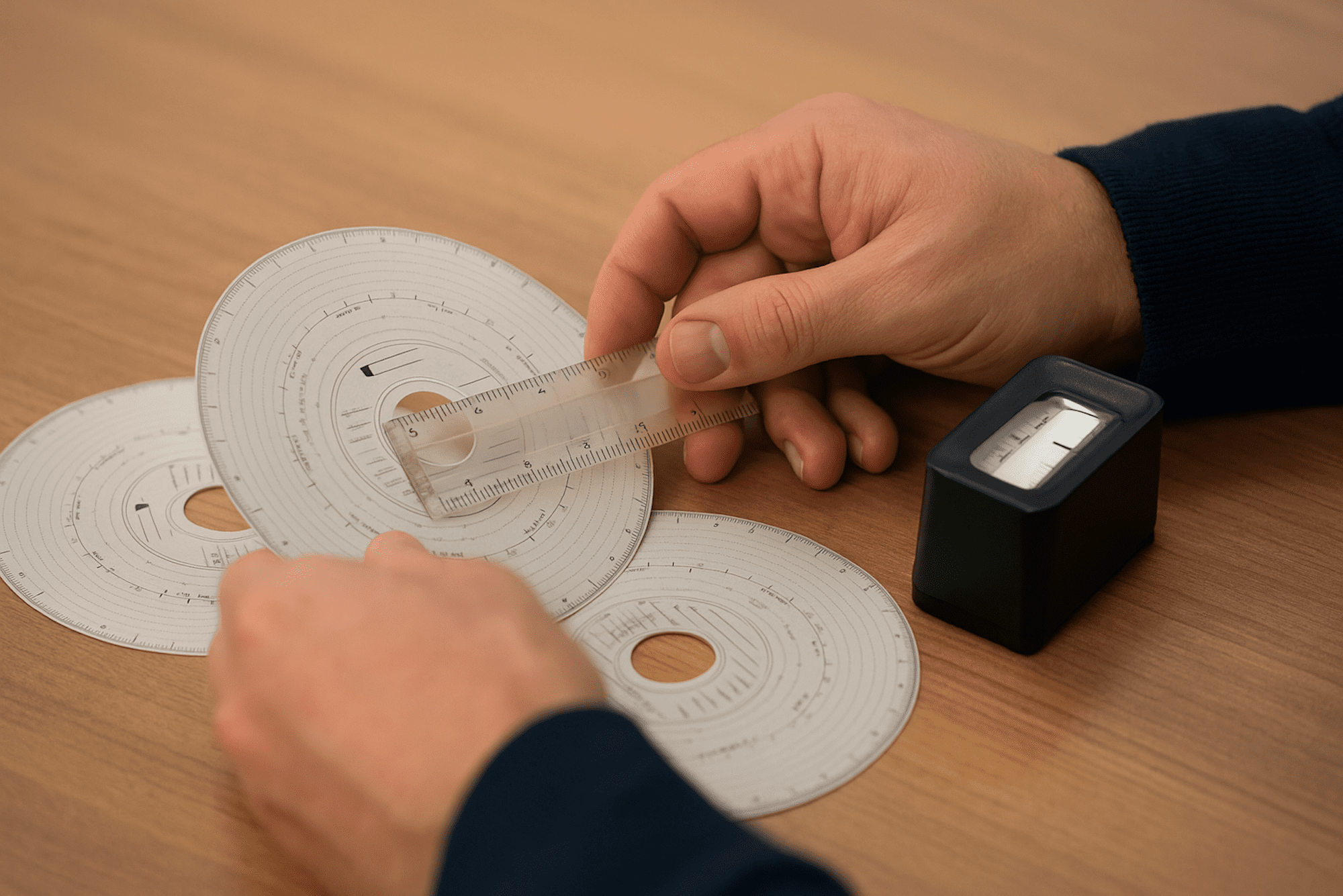 Analoger Fahrtenschreiber_Tachoworld-3 Auswertung von Diagrammscheiben eines analogen Fahrtenschreibers mit Lineal