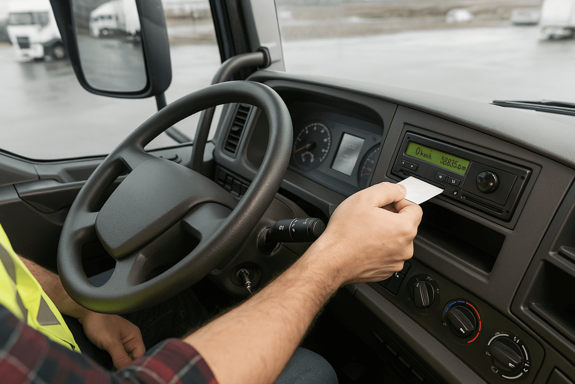 Tachograph LKW_Tachoworld-3 Fahrer steckt Karte in Tachograph im LKW – typische Fehler vermeiden